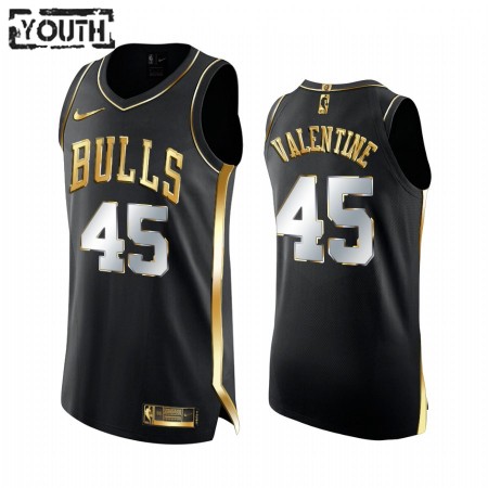 Kinder NBA Chicago Bulls Trikot Denzel Valentine 45 2020-21 Schwarz Golden Edition Swingman